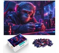 Monkey Gamer with Headset and Controller Jigsaw Puzzle, 1000 Piece | For free days in December: Adult jigsaw puzzle with 1000 pieces offers for the Christmas break.