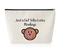 Monkey Gift Monkey Makeup Bag Monkey Lover Gift Monkey Themed Gift for Women Friend Sister Colleague Animal Lover Breeder Birthday Christmas Graduation Gift for Daughter Sister Cosmetic Pouch