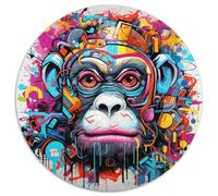 Monkey Graffiti Jigsaw Puzzles for Adults Adult Jigsaw Puzzles 1000 Pieces for Home Decor,Brain Training 67.5x67.5cm
