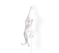 Monkey Hanging Left Wall Lamp White