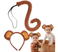 Monkey Headband Costume Set - Cute Animal Dress Up Accessory, Soft Fabric Ears Headband For Boys And Girls, Funny Carnival Costume Kit | Cospl Accessory