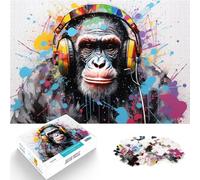Monkey Headphones Dj2000 Piece Adult Puzzles Brain intelligence challenge addictive toys Unique Birthday and Gifts 70x100cm