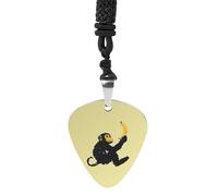 Monkey Holding A Banana Guitar Pick Pendant Necklace for Acoustic Electric Bass Players Guitar Accessories Guitarist Gifts