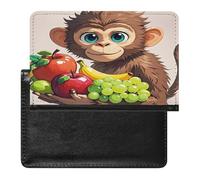 Monkey Holding Fruit Passport Holder Passport Cover Protector Essentials with Credit Card Slots for Women Men