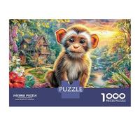 Monkey in Garden Jigsaws 1000 Piece Puzzle in Vibrant Jungle Impossible Educational Games Wall Decor Family Game for Adults And Kids 52x38cm/1000pcs