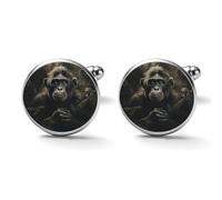 Monkey in Jungle Alloy Cufflinks for Men 17mm 20mm Shirt Cuff Links for Wedding Business Formal Dress Father's Day Birthday Gift for Him