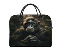 Monkey in Jungle Laptop Tote Bag Casual Travel Handbag Multi Pocket Shoulder Bags for Work Travel