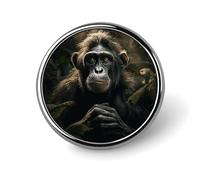 Monkey in Jungle Round Badge Personalized Metal Lapel Pin Badges Fit Clothing Bags Hat Humorous Printed Brooch Badge Party Decorations Accessories for Men Women