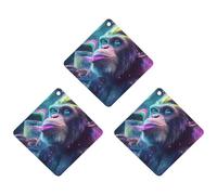 Monkey Is Smoking Cute Car Air Fresheners 3pcs Long Lasting Scent Car Mirror Hanging Scented Cards Tablets