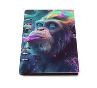 Monkey Is Smoking Trendy Notebook Binder A5 Slim Foldable Binder 6 Metal Ring Refillable Paper Notepad