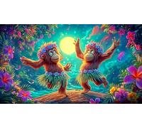 monkey Jigsaw Puzzle 1000 Piece Recycled Paper Great Gift Idea Challenging Puzzles for Adults and Kids Age 12 Years + 38x52cm/1000pcs