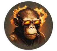 Monkey Jigsaw Puzzle 1000 Pieces Round JigsawPuzzle 1000 Pieces for Adults Intricate Design for Teenagers, DIY Decor, And Brain-Boosting Fun 67.5x67.5cm