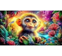 monkey Jigsaw Puzzles 1000 Piece Recycled Paper Impossible Hard Difficult Great Gift Idea for Adults 38x26cm/1000pcs