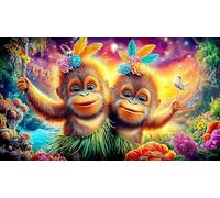 monkey Jigsaw Puzzles 1000 Pieces Fun and Challenging Family Game Puzzle Game Great Gift Idea for The Whole for Women, Gifts for Men 70x50cm/1000pcs