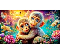 monkey Jigsaw Puzzles 1000 Pieces Fun and Challenging Family Game Puzzle Game Great Gift Idea for The Whole for Women, Gifts for Men 70x50cm/1000pcs