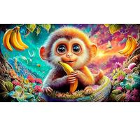 monkey Jigsaw Puzzles 1000 Pieces Fun and Challenging Family Game Puzzle Game Great Gift Idea for The Whole for Women, Gifts for Men 70x50cm/1000pcs