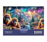 Monkey Jigsaw Puzzles for Adult Challenging Puzzle Games The Impossible Challenge 1000 Pieces Difficult Hard Jigsaw Puzzles for Man And Woman with Letters on Back 38x26cm/1000pcs