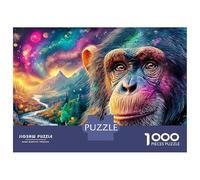 Monkey Jigsaw Puzzles for Adult Challenging Puzzles Difficult Challenges 1000 Piece Difficult Hard Jigsaw Puzzles for Man And Woman with Letters on Back 38x26cm/1000pcs