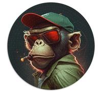 Monkey Jigsaw Puzzles for Adults 1000 Piece Round Puzzles for 1000 Piece Skill Level Beginner, Great for Birthday 67.5x67.5cm