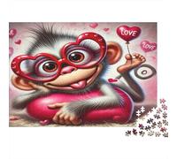 Monkey Jigsaw Puzzles Love 1000 Piece Recycled Paper for Adults Puzzle Challenging Game Family Learning Home Decoration Great Gift 52x38cm/1000pcs