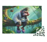 Monkey Jigsaw Puzzles Parenting 1000 Pieces Recycled Paper for Adults Educational Game Brain Thinking Home Fun Present Great Gift 38x26cm/1000pcs