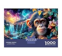 Monkey Jigsaws for Adults Challenging Puzzle Games The Impossible Challenge 1000 Piece Difficult Hard Jigsaw Puzzles for Man And Woman with Letters on Back 38x26cm/1000pcs