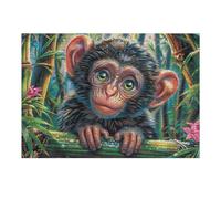 Monkey Jungle Flower 300 Piece Jigsaw Puzzle for Adults Winter Evening Activity Cozy Relaxation Detailed Artwork Ideal Housewarming Gift 300 PCS