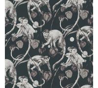 Monkey Jungle Wallpaper AS Creation Textured Tropical Vinyl Orange Black White