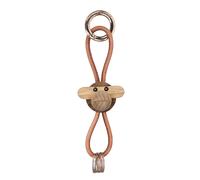 Monkey key ring gold-coloured metal with natural leather Kay Bojesen