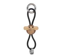 Monkey key ring silver coloured metal with black leather Kay Bojesen