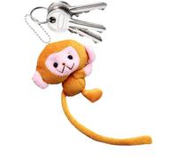Monkey Keychain Plush - Cartoon Stuffed Doll, Creative Soft Animal Toy, Decorative Accessory, Sturdy Key Holder, Long-lasting Bag Charm | Wonderful Decorative Item For Boys, Girls, Kids
