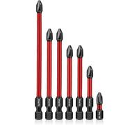 Monkey King Bar 7Pcs Magnetic Screwdriver Bit Sets, Phillips PH2 Impact Power Bits Set,S2 Steel,1/4 Hex Shank Magnetic Drill Bits