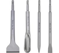 Monkey King Bar Chisel Set with SDS Plus Shanks, 4pc Masonry Concrete Drill Bit Set, Tile Grooving Flat Point Scaling Chisels 40Cr Steel Rotary Hammer Drill Tool Kit SDS Plus Bits for Home Improvemen