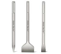 Monkey King Bar SDS-Max Chisel Set: Pointed, Flat & Scaling Chisels (280mm, 305mmX76mm, 280mmX25mm) for SDS Max Drills
