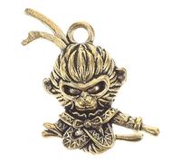Monkey King Brass Keychain Charm Figurine Pendant for Celebrations | Distinctive Brass Design, Versatile Use for Keychains, Jewelry Craft Supplies, Family and Friends