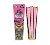 Monkey King Cones, Pink, King Size, Pack of 3, with Cardboard Poker and Removable Internal Tray (2 x Boxes Of Cones)