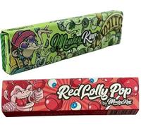 Monkey King Flavour Duo - King Size Slim Rolling Papers + Tips (Mojito & Red Lollypop) - Touch & Smell - 32 Scented Papers + Tips Each - Ultra Thin - Slow Burning - Made in Spain