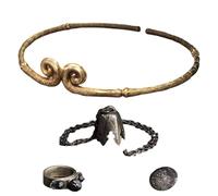 Monkey King Four-Piece Set Monkey King 1:1 Scale Golden Circle Stick Monkey King Decorative Artwork Sun Monkey Game Accessories The Constricting Headband Ring Necklace Badge Game Collectible Props