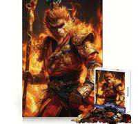 Monkey King in Flames 1000 Pieces Jigsaw Puzzles for Teenagers Memory Train Smooth Thick Home Game Birthday Art Gift (38x52cm)