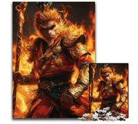 Monkey King in Flames JigsawPuzzle 1000 Pieces for Adults Wooden Jigsaw Brain Challenge Game for Teenagers Family Interaction 1000 PCS(75x50cm)