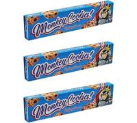 Monkey King MONKEY COOKIES King Size Slim Rolling Papers & Tips - 3 Packs (32 Papers + Tips Each) | Touch & Smell Cookie Aroma | Ultra Thin | Slow Burning | Made in Spain | Premium Rolling Paper