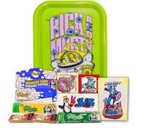 Monkey King Official Rick and Morty Smoking Gift Rolling Tray, King Size Smoking Paper Accessories, Filters, Rolls, Stickers and Cartons (Ovni)