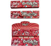 Monkey King Red Lolly Pop King Size Slim Rolling Papers & Tips - 3 Packs (32 Papers + Tips Each) | Touch & Smell Candy Aroma | Ultra Thin | Slow Burning | Made in Spain | Novelty Scented Paper