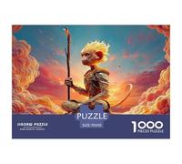 Monkey King Sitting on The Clouds 1000 Piece Eco-friendly Paper Jigsaw Puzzles Sun Wukong Cloudscape Stress Releasing Creative Game Puzzles For Adults And Kids 70x50cm/1000pcs