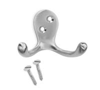 monkey ladder Classic Double Brass Hanger - Satin Nickel Finish - Ideal for Organizing and Decorating Spaces in Elegant Way