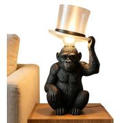 Monkey Lamp Statue, Top Hat Resin, Funny Table Figurine, Sturdy Lighting Decor, Whimsical Home Accessory, Desk Ornament, Stylish Nightstand Piece, for Bar Coffee Table Shelf 30x20x10cm