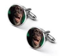 Monkey Laughing Chimpanzee Funny Cufflinks Fashion Men Cuff Links Shirt Accessories for Business Wedding