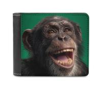 Monkey Laughing Chimpanzee Funny Men's Wallets with ID Credit Card Holder Slim Front Pockets Bifold Wallet