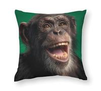 Monkey Laughing Chimpanzee Funny Throw Pillowcase Soft Breathable Pillow Cover Cases for Sofa Bed Car