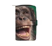 Monkey Laughing Chimpanzee Funny Wallet Credit Card Holders Large Handheld Coin Pockets Bag